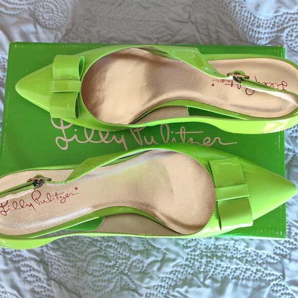 Lilly Pulitzer Kat Kitten Slingback Heels - Picture 8 of 11